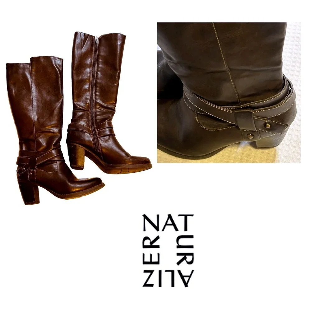 Natural‎ Soul by Naturalizer Size 8M Carolina Riding Knee High Boots - Brown